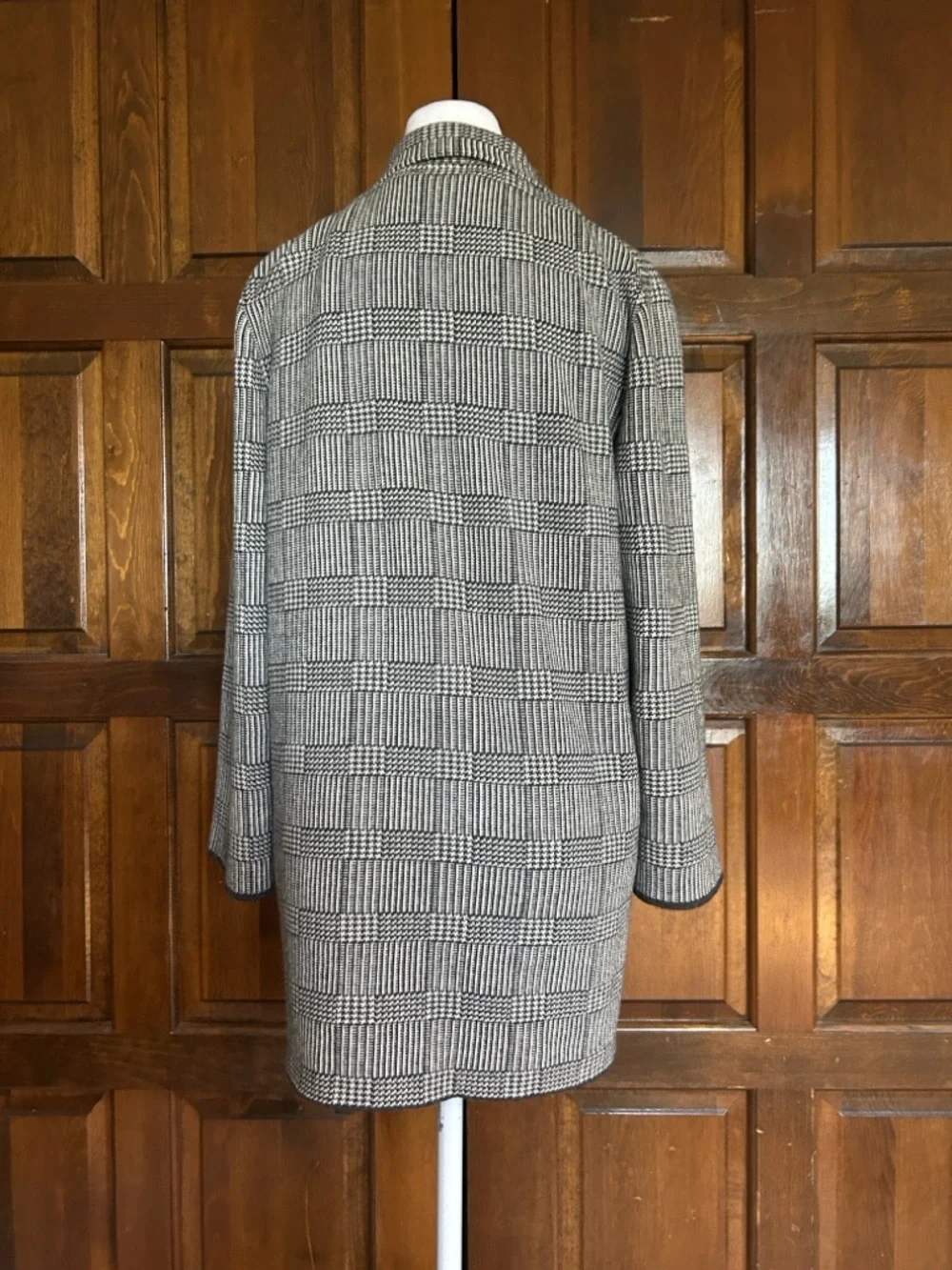J. Crew Sophie Open-Front Sweater Blazer Glen Plaid Merino Wool Cotton Small S‎